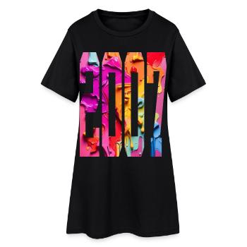 BUNT 19. GEBURTSTAG 2007 - Frauen T-Shirt-Kleid - Schwarz - Vorne
