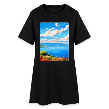 Lac de Bracciano Italie Affiche de voyage vintage WPA Art - Robe T-shirt Femme - noir - Devant