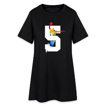 NUMÉRO 5 BASKETBALL 5E ANNIVERSAIRE - Robe T-shirt Femme - noir - Devant