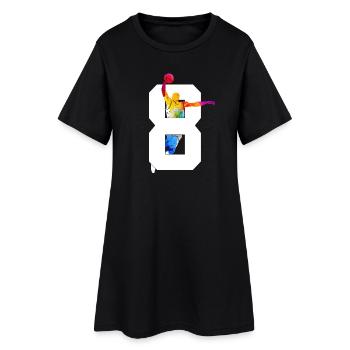 NUMMER 8 BASKETBALL 8. GEBURTSTAG - Frauen T-Shirt-Kleid - Schwarz - Vorne