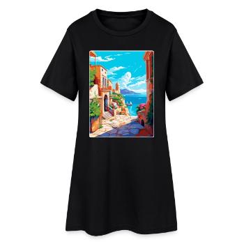 Rhodes Greece Vintage Travel Poster WPA Souvenir - Women’s T-Shirt Dress - black - Front
