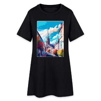 Truro England UK Vintage Reiseposter Wandkunst - Frauen T-Shirt-Kleid - Schwarz - Vorne