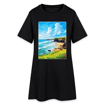 Bude Cornwall, England, Vereinigtes Königreich, Reiseposter, Souvenir - Frauen T-Shirt-Kleid - Schwarz - Vorne