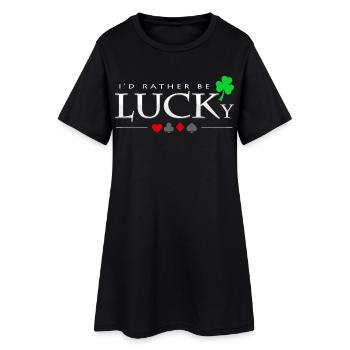 poker - Robe T-shirt Femme - noir - Devant