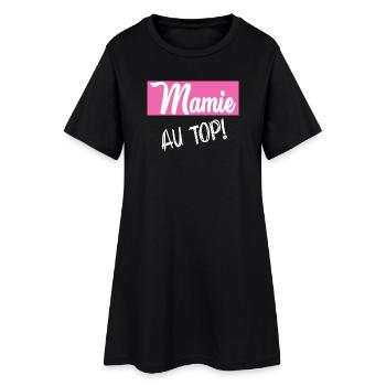 MAMIE. GRAND-MERE. FÊTE DES MÈRES. BONNE FÊTE - Robe T-shirt Femme - noir - Devant