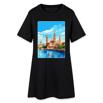 Saragossa Spanien Vintage Reiseplakat Souvenir WPA - Frauen T-Shirt-Kleid - Schwarz - Vorne