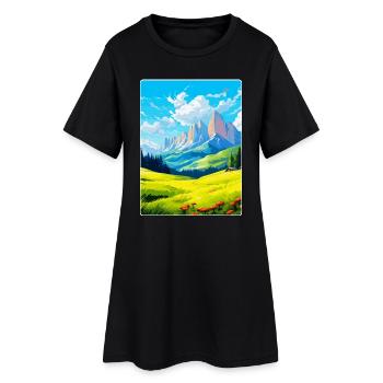 Dolomiten Italien Vintage Reiseplakat Souvenir WPA - Frauen T-Shirt-Kleid - Schwarz - Vorne