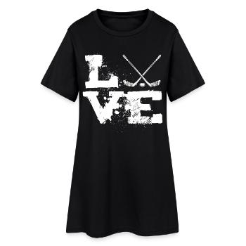 Eishockey - Frauen T-Shirt-Kleid - Schwarz - Vorne