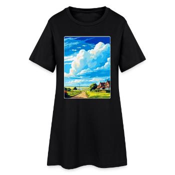 Neues Romney England Uk Vintage Reiseplakat WPA - Frauen T-Shirt-Kleid - Schwarz - Vorne