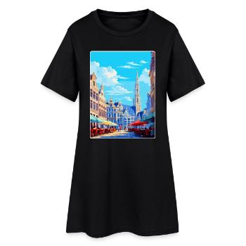 Bruxelles Belgique Poster de voyage vintage souvenir - Robe T-shirt Femme - noir - Devant