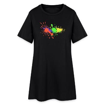 Éclaboussures d’artistes de la conception de couleurs - Robe T-shirt Femme - noir - Devant