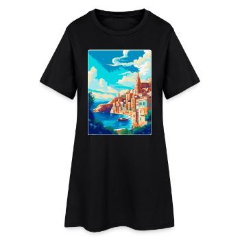 La Valette Malte Affiche de voyage vintage Souvenir WPA - Robe T-shirt Femme - noir - Devant