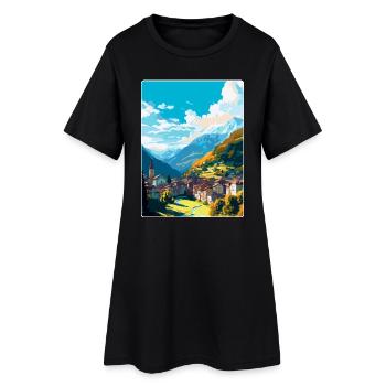 Sion Suisse Affiche de voyage vintage souvenir - Robe T-shirt Femme - noir - Devant