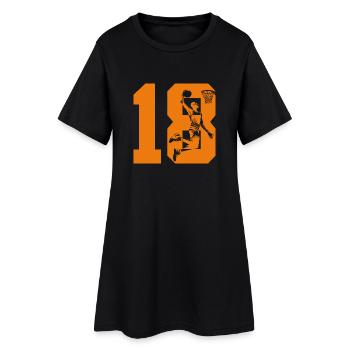 NUMMER 18 BASKETBALL 18. GEBURTSTAG - Frauen T-Shirt-Kleid - Schwarz - Vorne