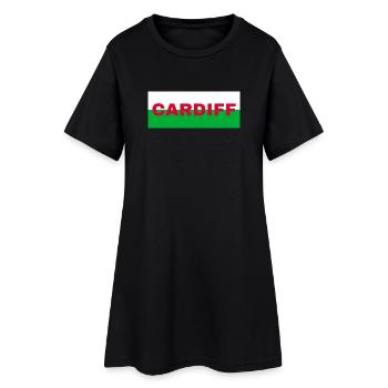 Cardiff City au Pays de Galles Drapeau Royaume-Uni - Robe T-shirt Femme - noir - Devant