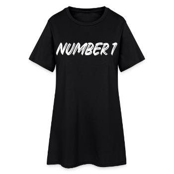 Numéro 1 - un - premier - premier - 1 - numéro 1 - Robe T-shirt Femme - noir - Devant