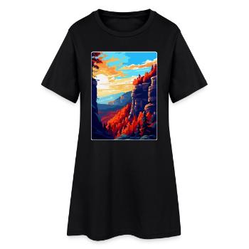 Nationalpark Böhmische Schweiz Tschechische Republik - Frauen T-Shirt-Kleid - Schwarz - Vorne