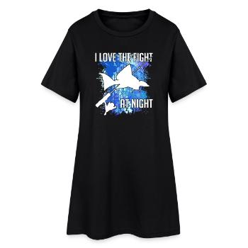 Waller catfish silhouette fishing rod and splashes of colour - Women’s T-Shirt Dress - black - Front