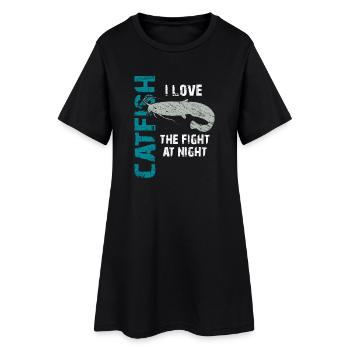 Catfish Fishing Sport Fishing Strong Fish - Women’s T-Shirt Dress - black - Front