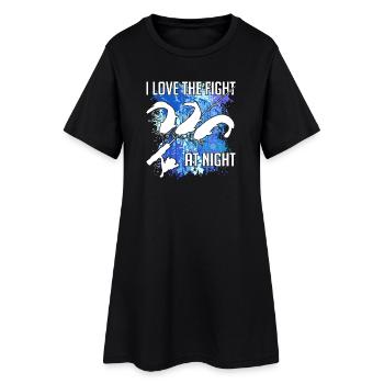 Waller catfish silhouette fishing rod and splashes of colour - Women’s T-Shirt Dress - black - Front