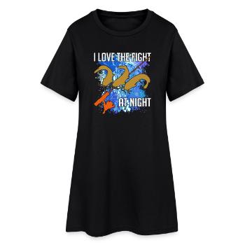 Waller catfish silhouette fishing rod and splashes of colour - Women’s T-Shirt Dress - black - Front