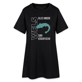 Wels angeln Waller fischen Sportfischen auf Wels - Frauen T-Shirt-Kleid - Schwarz - Vorne