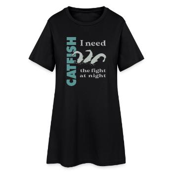 Combat de pêche au poisson-chat avec le poisson-chat fort - Robe T-shirt Femme - noir - Devant