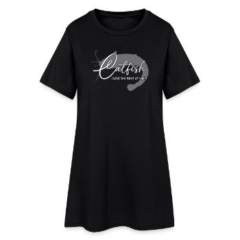 Wels Waller angeln Sportfischen Flussmonster - Frauen T-Shirt-Kleid - Schwarz - Vorne