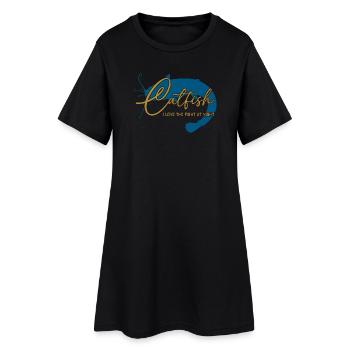 Wels Waller angeln Sportfischen Flussmonster - Frauen T-Shirt-Kleid - Schwarz - Vorne