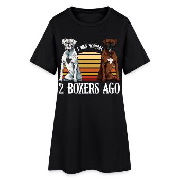 Boxer Hund Lustige Sprüche Hundehalter Geschenk - Frauen T-Shirt-Kleid - Schwarz - Vorne