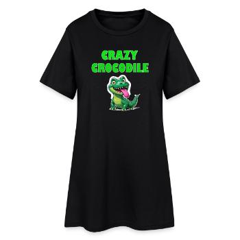 Crazy Crocodile - Frauen T-Shirt-Kleid - Schwarz - Vorne