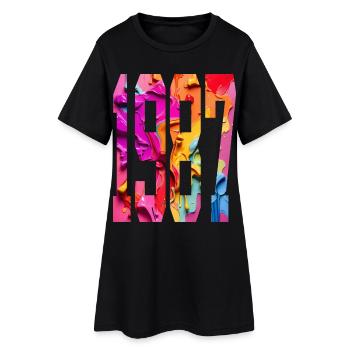BUNT 39. GEBURTSTAG 1987 - Frauen T-Shirt-Kleid - Schwarz - Vorne