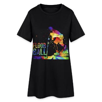 Reaktionsschneller Unihockey Torwart - Frauen T-Shirt-Kleid - Schwarz - Vorne