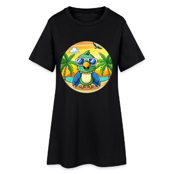Lunettes de soleil Parrot Funny Cartoon Summer Beach - Robe T-shirt Femme - noir - Devant