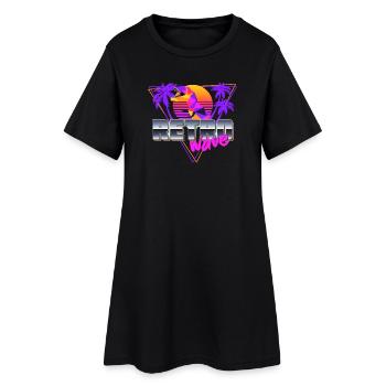 Synthwave Dinosaure - Robe T-shirt Femme - noir - Devant