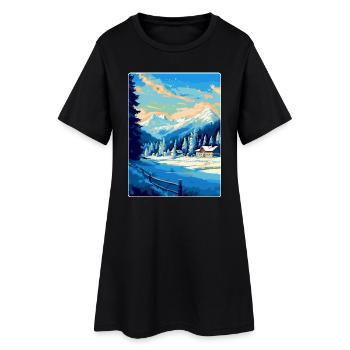 Kitzbühel Österreich Vintage Reiseplakat Souvenir - Frauen T-Shirt-Kleid - Schwarz - Vorne