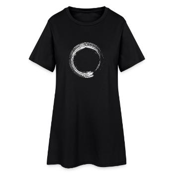Kreis Design Bürste Symbol weiß - Frauen T-Shirt-Kleid - Schwarz - Vorne