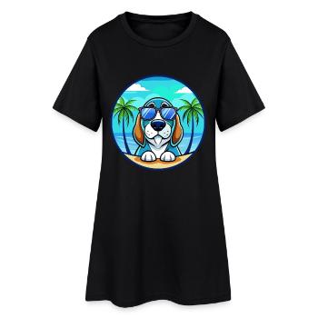 Lunettes de soleil de dessin animé Blue Gascony Basset Dog Breed - Robe T-shirt Femme - noir - Devant