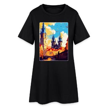Prag Tschechische Republik Vintage Reiseplakat WPA - Frauen T-Shirt-Kleid - Schwarz - Vorne