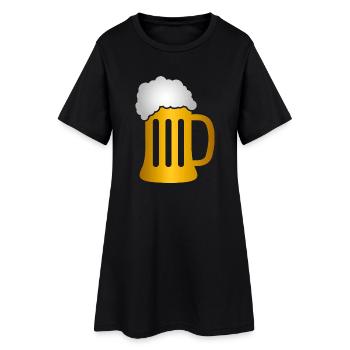 Golden Beer Mug Silhouette - Women’s T-Shirt Dress - black - Front