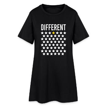 Different: Golden Star in the middle of the stars - Women’s T-Shirt Dress - black - Front