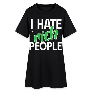 L’ironie de l’argent des riches - Robe T-shirt Femme - noir - Devant