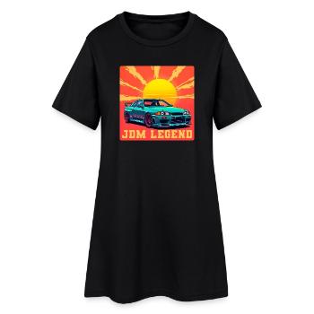 JDM Legend Sonnenaufgang - Frauen T-Shirt-Kleid - Schwarz - Vorne