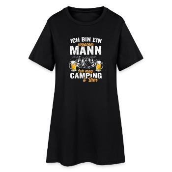 Ich bin ein einfacher Mann ich Mag Camping & Bier - Frauen T-Shirt-Kleid - Schwarz - Vorne
