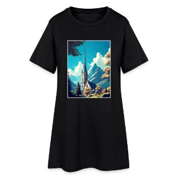 Lourdes Frankreich Vintage Reiseposter WPA Souvenir - Frauen T-Shirt-Kleid - Schwarz - Vorne