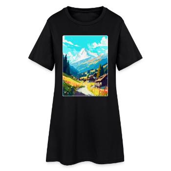Mayrofen, Autriche, Affiche de voyage vintage, souvenir - Robe T-shirt Femme - noir - Devant
