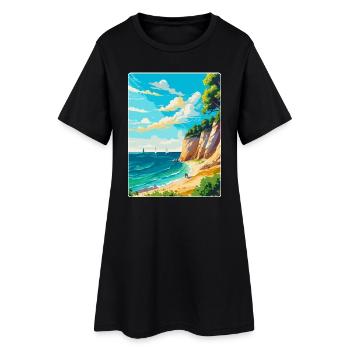 Rugen Island Allemagne Affiche de voyage vintage WPA Art - Robe T-shirt Femme - noir - Devant