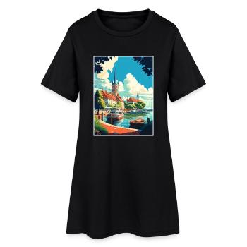 Rügeninsel Deutschland Vintage Reiseposter WPA Kunst - Frauen T-Shirt-Kleid - Schwarz - Vorne