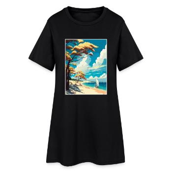 Rügeninsel Deutschland Vintage Reiseposter WPA Kunst - Frauen T-Shirt-Kleid - Schwarz - Vorne