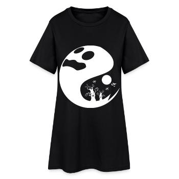 Geist Halloween Outfit Geisterstunde Geister - Frauen T-Shirt-Kleid - Schwarz - Vorne